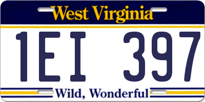 WV license plate 1EI397