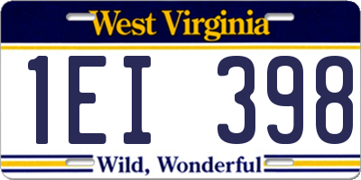 WV license plate 1EI398