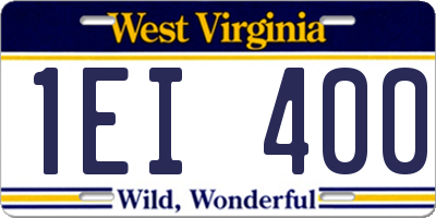WV license plate 1EI400