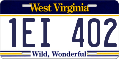 WV license plate 1EI402