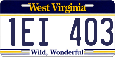 WV license plate 1EI403