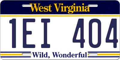 WV license plate 1EI404
