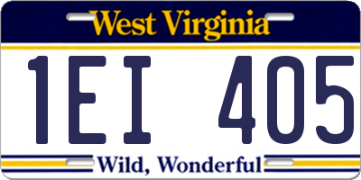 WV license plate 1EI405