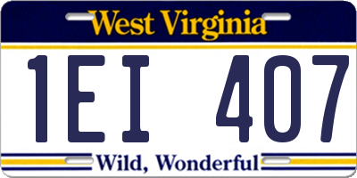 WV license plate 1EI407