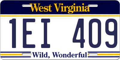 WV license plate 1EI409