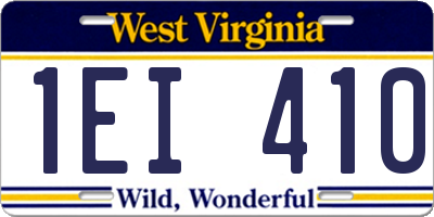 WV license plate 1EI410