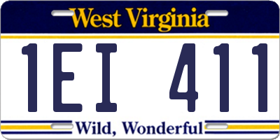 WV license plate 1EI411