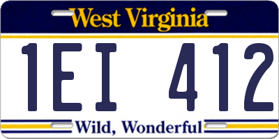 WV license plate 1EI412