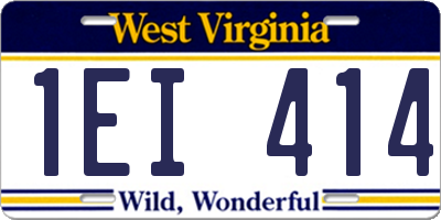 WV license plate 1EI414