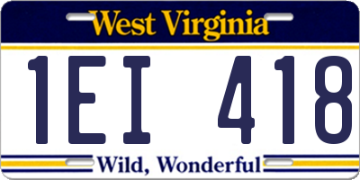 WV license plate 1EI418