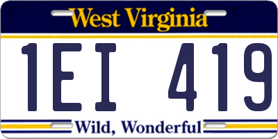 WV license plate 1EI419