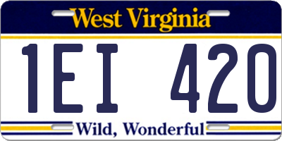 WV license plate 1EI420