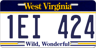 WV license plate 1EI424