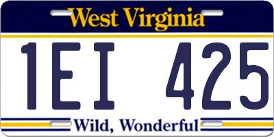 WV license plate 1EI425