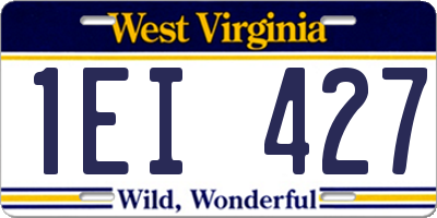 WV license plate 1EI427