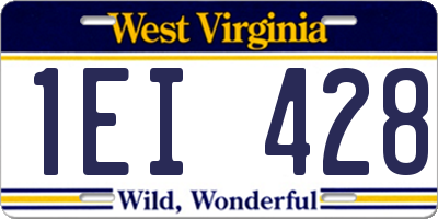 WV license plate 1EI428