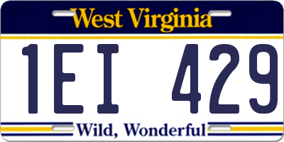 WV license plate 1EI429