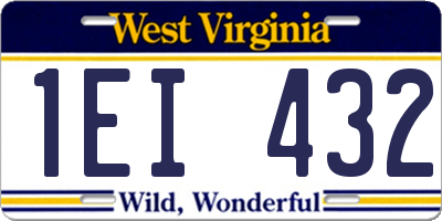 WV license plate 1EI432