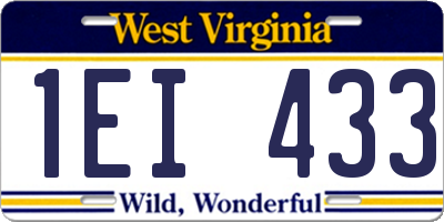WV license plate 1EI433