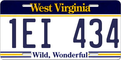 WV license plate 1EI434