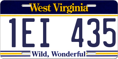 WV license plate 1EI435