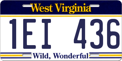WV license plate 1EI436