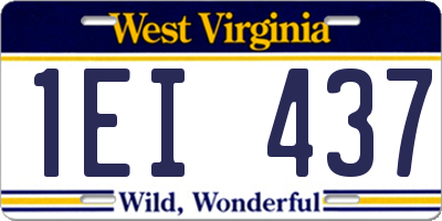 WV license plate 1EI437