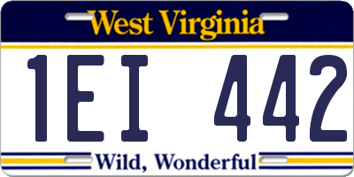 WV license plate 1EI442