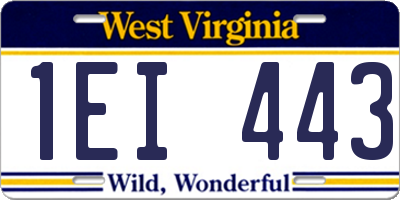 WV license plate 1EI443
