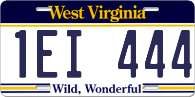 WV license plate 1EI444