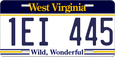 WV license plate 1EI445