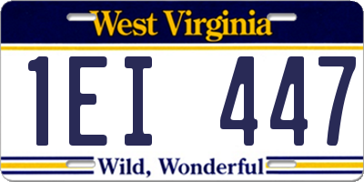 WV license plate 1EI447