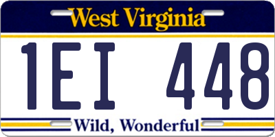 WV license plate 1EI448