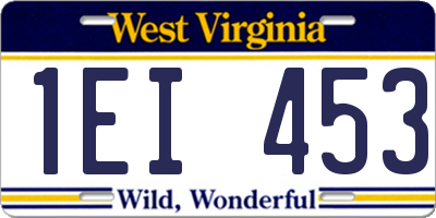 WV license plate 1EI453