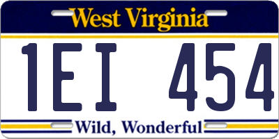 WV license plate 1EI454
