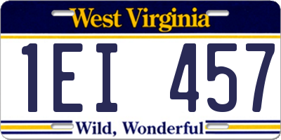 WV license plate 1EI457