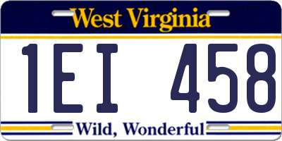 WV license plate 1EI458
