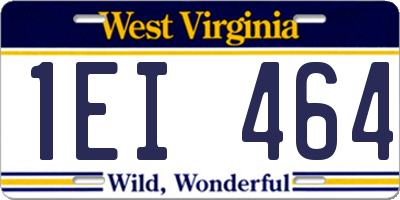 WV license plate 1EI464