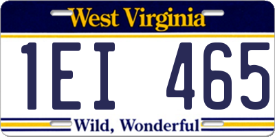 WV license plate 1EI465
