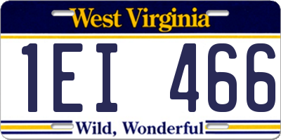 WV license plate 1EI466