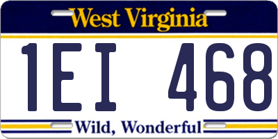 WV license plate 1EI468