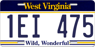 WV license plate 1EI475