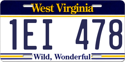 WV license plate 1EI478