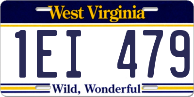 WV license plate 1EI479