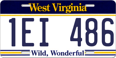 WV license plate 1EI486