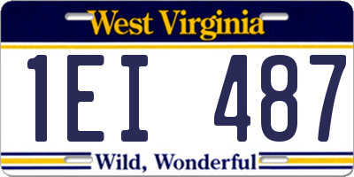 WV license plate 1EI487