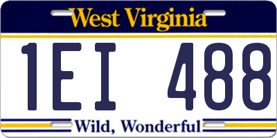WV license plate 1EI488