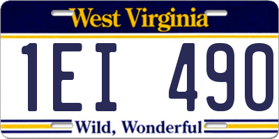 WV license plate 1EI490