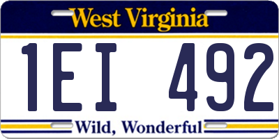 WV license plate 1EI492