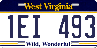 WV license plate 1EI493